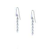 Diamond Beads Earrings in Silver, Long